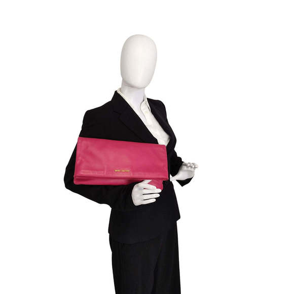 SAINT LAURENT Saint Laurent Saint Laurent maxi clutch bag in fuchsia leather wit - Picture 7 of 7